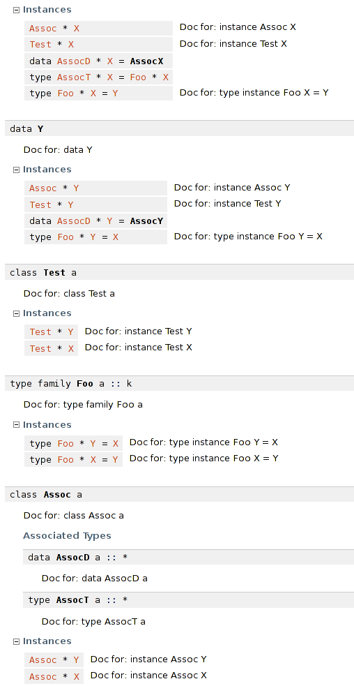 Type families